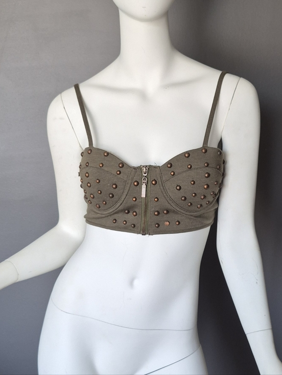 Boohoo Other - Boohoo Olive Studded Bustier Bralette